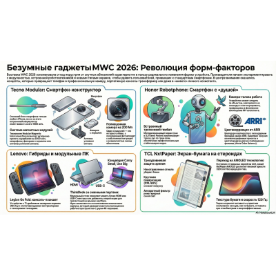 Революция форм-факторов. Самые безумные гаджеты выставки MWC 2026